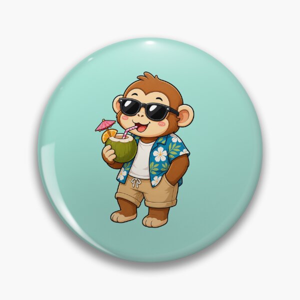 Item preview, Cool Monkey Sunglasses Coconut Cocktail Summer Hawaiian Shirt designed and sold by Seculinator.