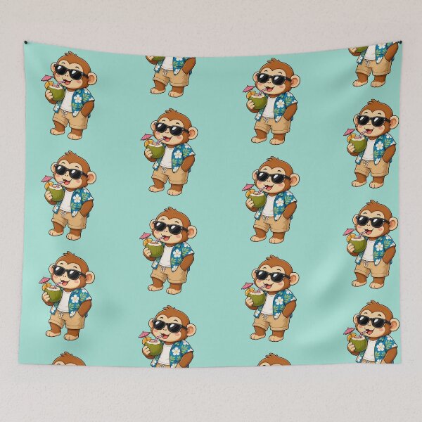 Item preview, Cool Monkey Sunglasses Coconut Cocktail Summer Hawaiian Shirt designed and sold by Seculinator.
