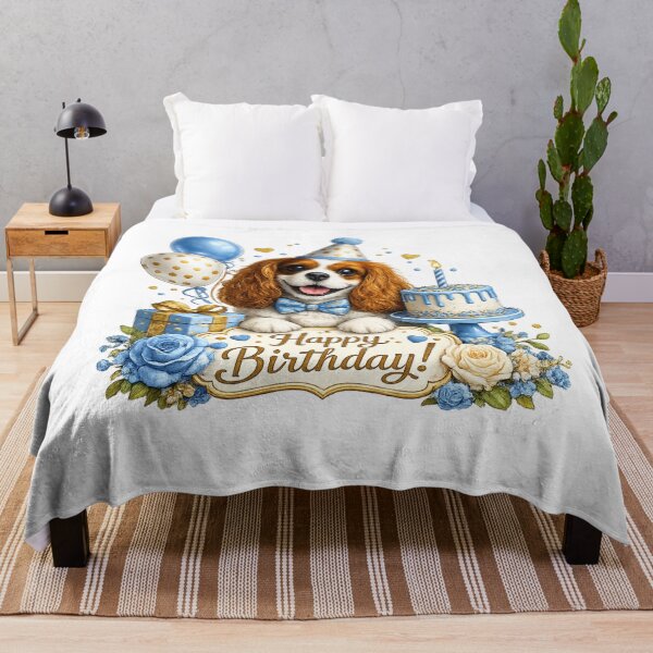 Item preview, Birthday Blenheim Cavalier Blue designed and sold by SpottyRainbow.