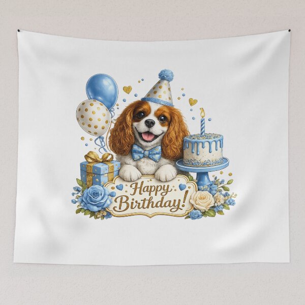 Item preview, Birthday Blenheim Cavalier Blue designed and sold by SpottyRainbow.