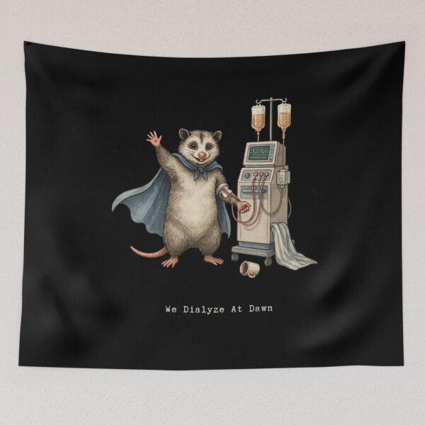 Item preview, We Dialyze At Dawn Funny Dialysis Nurse Opossum Humor designed and sold by BHMARTS.