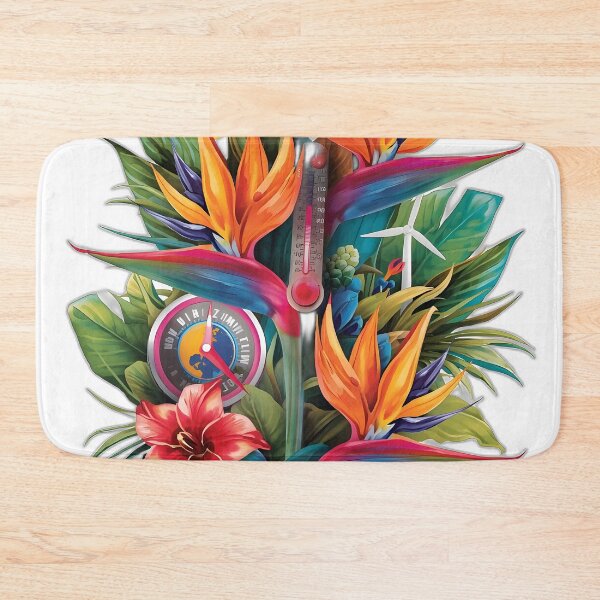 Item preview, Tropical Paradise Climate Art – Birds of Paradise & Hibiscus designed and sold by Luna-Flow.
