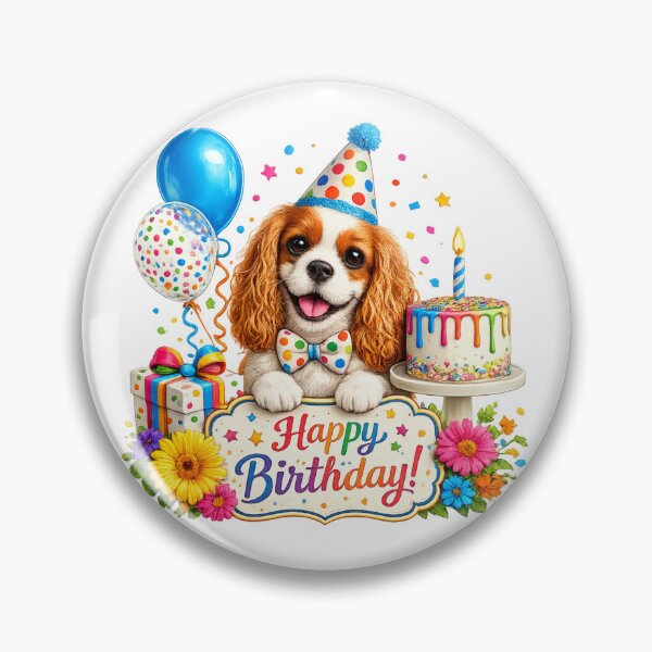 Item preview, Birthday Blenheim Cavalier Bright designed and sold by SpottyRainbow.