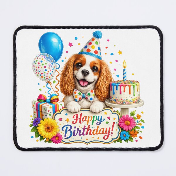 Item preview, Birthday Blenheim Cavalier Bright designed and sold by SpottyRainbow.