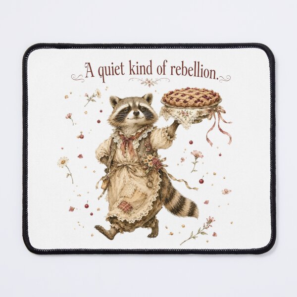 Item preview, A Quiet Kind Of Rebellion Raccoon Baking Cottagecore designed and sold by AQUILAKREO.