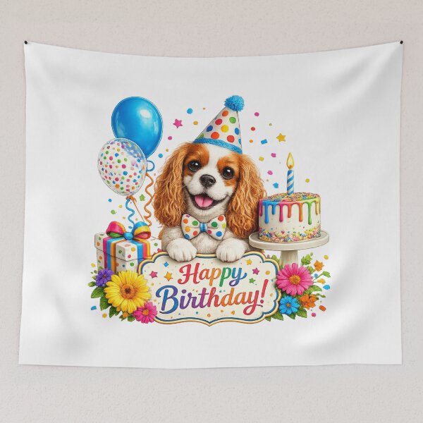 Item preview, Birthday Blenheim Cavalier Bright designed and sold by SpottyRainbow.