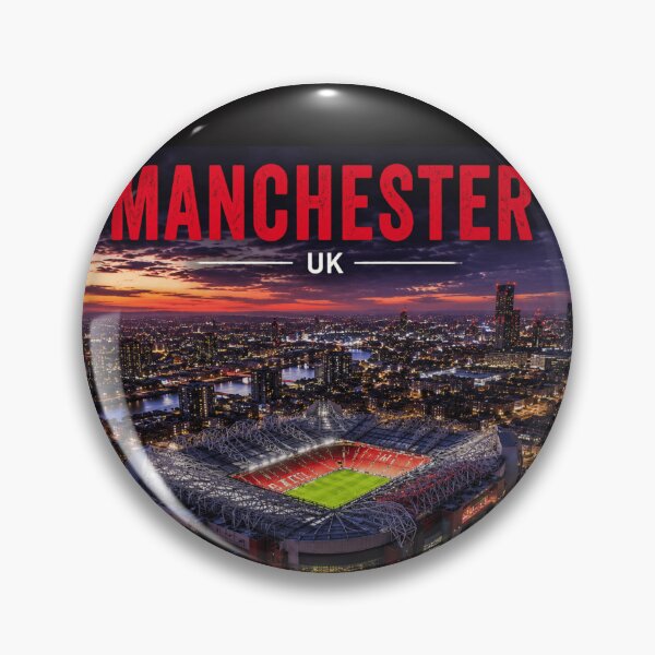 Item preview, Manchester UK Skyline & Iconic Old Trafford, Stadium Art – Cinematic Evening Sunset Edition designed and sold by globetrottergfx.