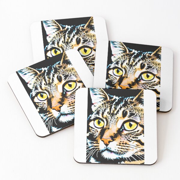 Item preview, Art - Pop Art Cat, Vibrant and Colorful Feline Portrait designed and sold by DoodyPets.