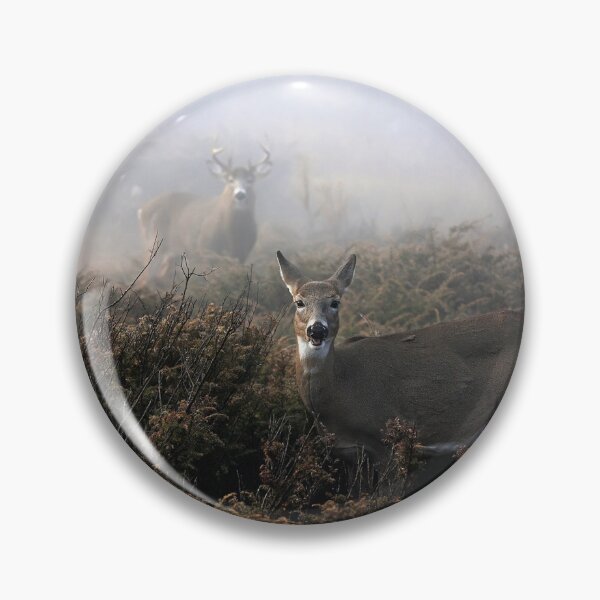 Item preview, The rut is on! - White-tailed deer in fog designed and sold by James Cumming.