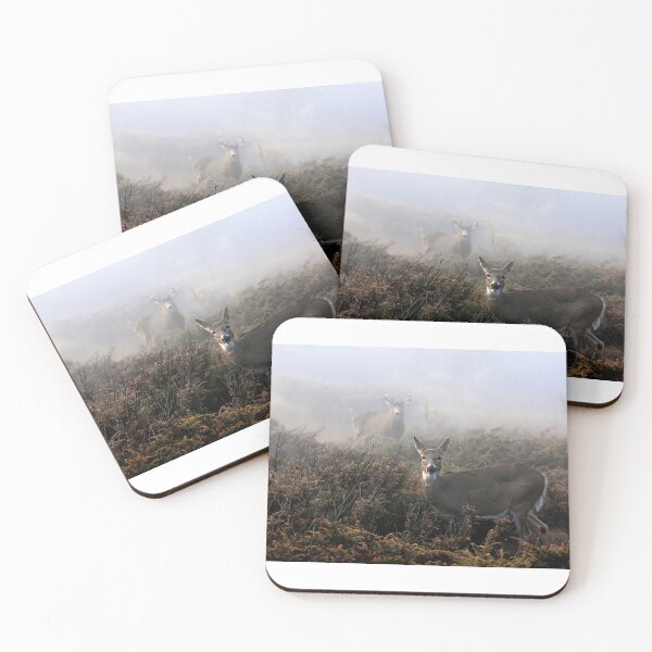 Item preview, The rut is on! - White-tailed deer in fog designed and sold by James Cumming.