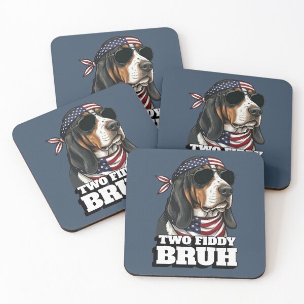 Item preview, Two Fiddy Bruh Basset Hound Dog American Flag Shades designed and sold by d247.