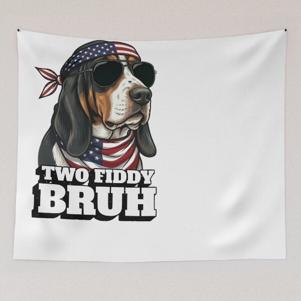 Item preview, Two Fiddy Bruh Basset Hound Dog American Flag Shades designed and sold by d247.
