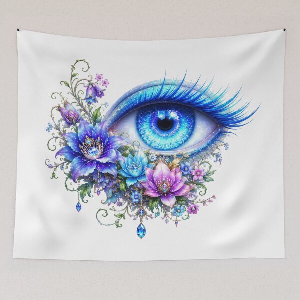 Item preview, Blue Mystic Eye with Floral Garland designed and sold by HeyFajnaLinja.