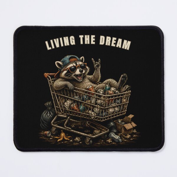 Item preview, Vintage Trash Panda Riding in Shopping Cart – Living The Dream designed and sold by PXEpic.