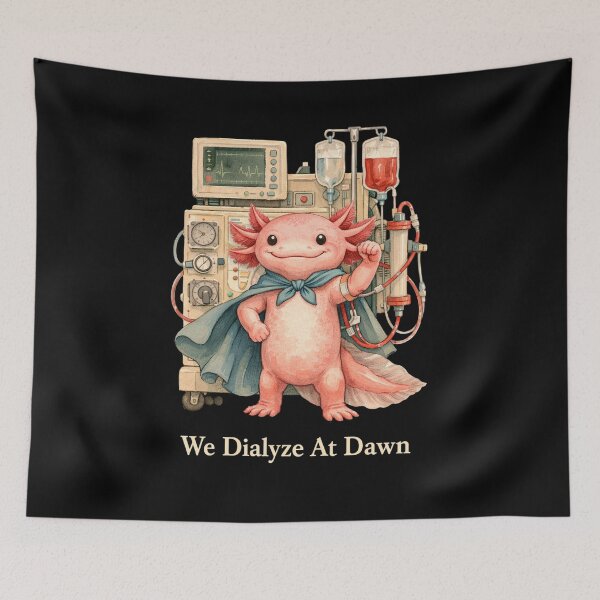 Item preview, We Dialyze At Dawn Funny Dialysis Nurse Axolotl Humor designed and sold by BHMARTS.