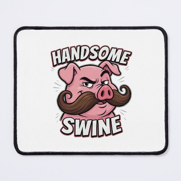 Item preview, Handsome Swine Mustache Pig Funny Cartoon designed and sold by TshirtsOnline-.