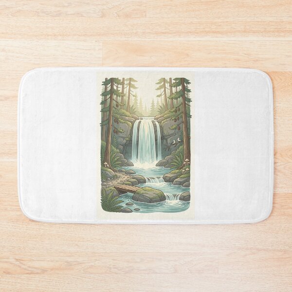 Item preview, Serene Forest Waterfall Nature T-Shirt Design designed and sold by trendydesign422.