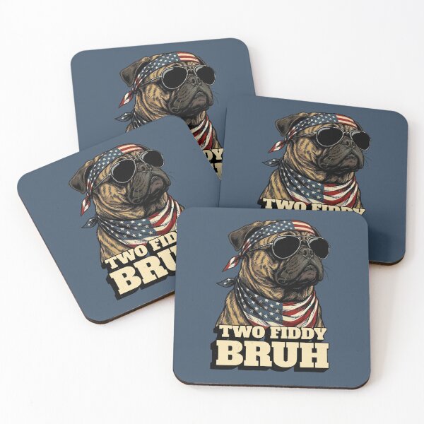 Item preview, Cool Pug American Flag Bandana Two Fiddy Bruh designed and sold by d247.