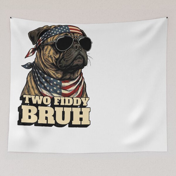 Item preview, Cool Pug American Flag Bandana Two Fiddy Bruh designed and sold by d247.