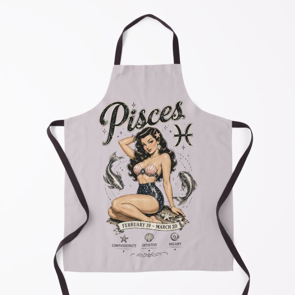 Item preview, Pisces Zodiac Pin-Up Girl Design | Vintage Astrology Horoscope Gift for Pisces designed and sold by TheStephanieRome.