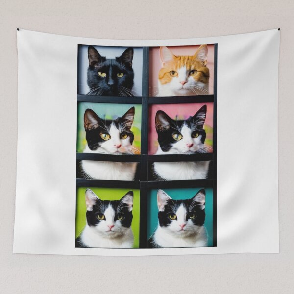 Item preview, Art - Pop Art Cats, Colorful 1960s Serigraph Composition designed and sold by DoodyPets.