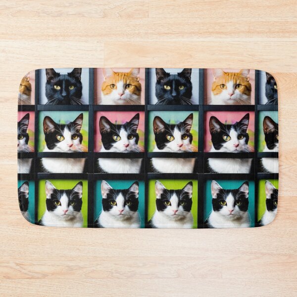 Item preview, Art - Pop Art Cats, Colorful 1960s Serigraph Composition designed and sold by DoodyPets.