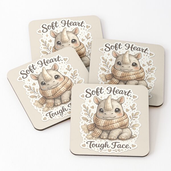 Item preview, Soft Heart Tough Face Rhino Design designed and sold by Safe Haven Pets.