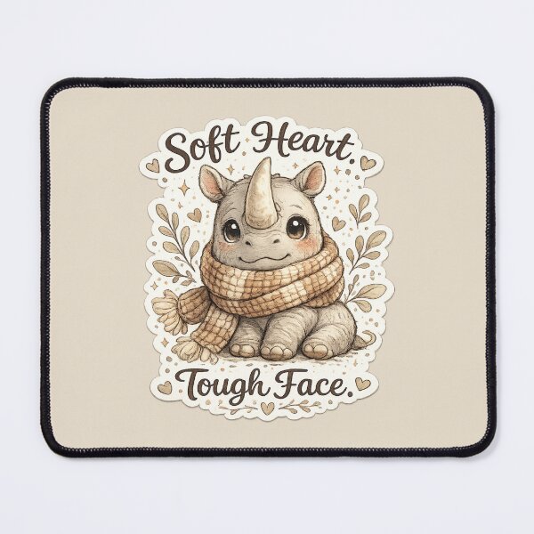 Item preview, Soft Heart Tough Face Rhino Design designed and sold by Safe Haven Pets.