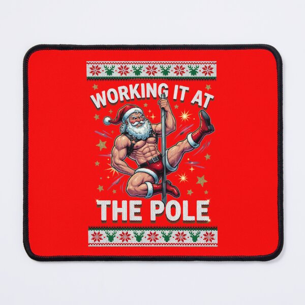 Item preview, Working It At The Pole Funny Santa Christmas designed and sold by TshirtsOnline-.
