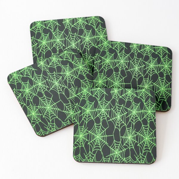 Item preview, Spooky neon green spider webs designed and sold by PalmRock.