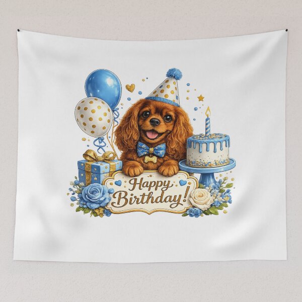 Item preview, Birthday Ruby Cavalier Blue designed and sold by SpottyRainbow.