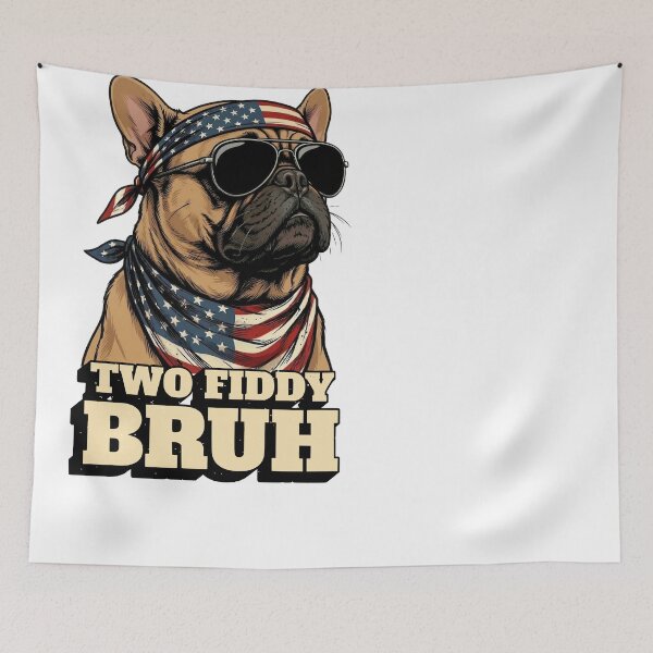 Item preview, Two Fiddy Bruh French Bulldog American Flag designed and sold by d247.