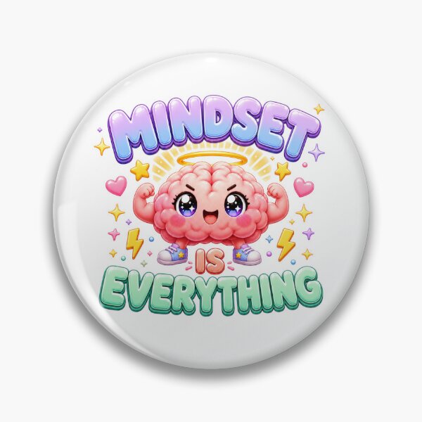 Item preview, Mindset Is Everything | Kawaii Strong Brain Growth Mindset Art designed and sold by Dulxoz.