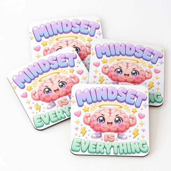 Item preview, Mindset Is Everything | Kawaii Strong Brain Growth Mindset Art designed and sold by Dulxoz.