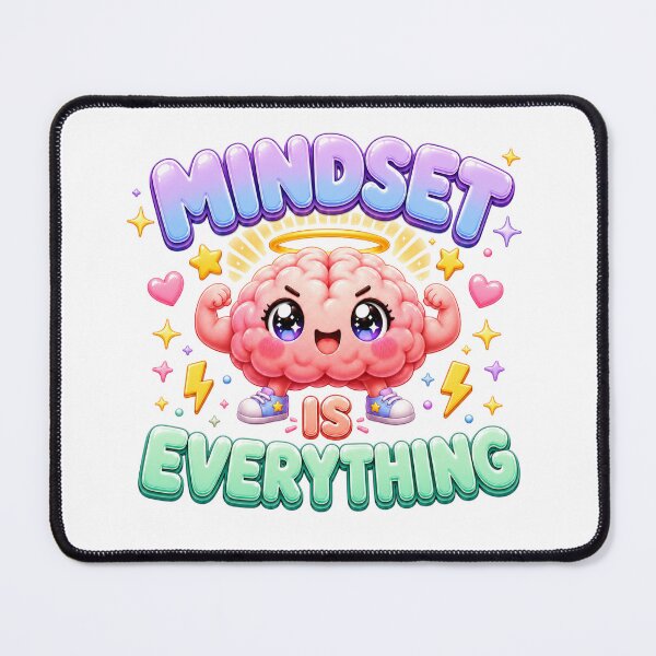Item preview, Mindset Is Everything | Kawaii Strong Brain Growth Mindset Art designed and sold by Dulxoz.