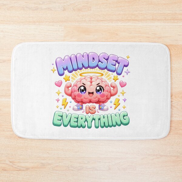 Item preview, Mindset Is Everything | Kawaii Strong Brain Growth Mindset Art designed and sold by Dulxoz.