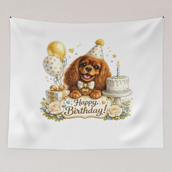 Item preview, Birthday Ruby Cavalier Gold designed and sold by SpottyRainbow.
