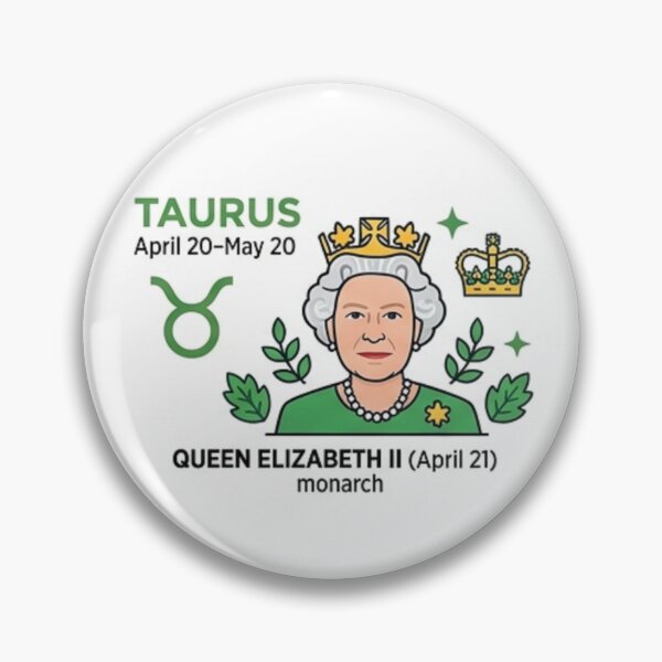 Item preview, Taurus Royalty Queen Elizabeth II Modern Zodiac Art designed and sold by layalistoresa.