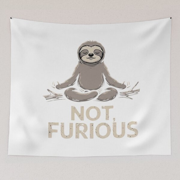 Item preview, Funny Meditating Sloth Pun Not Furious designed and sold by ashrak.