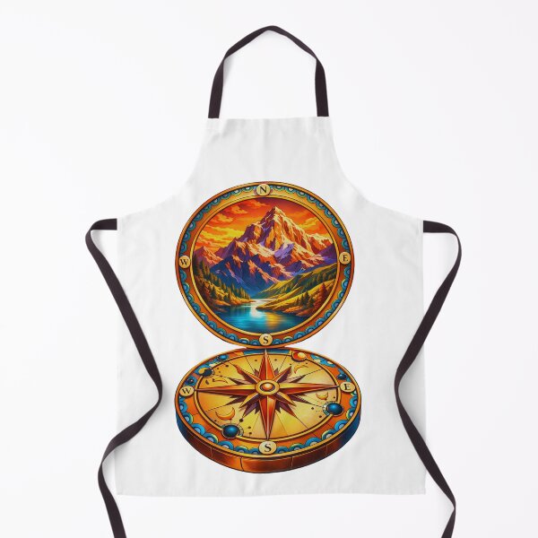 Item preview, Vibrant Adventure Compass Illustration with Mountain Landscape designed and sold by GabeMountainArt.