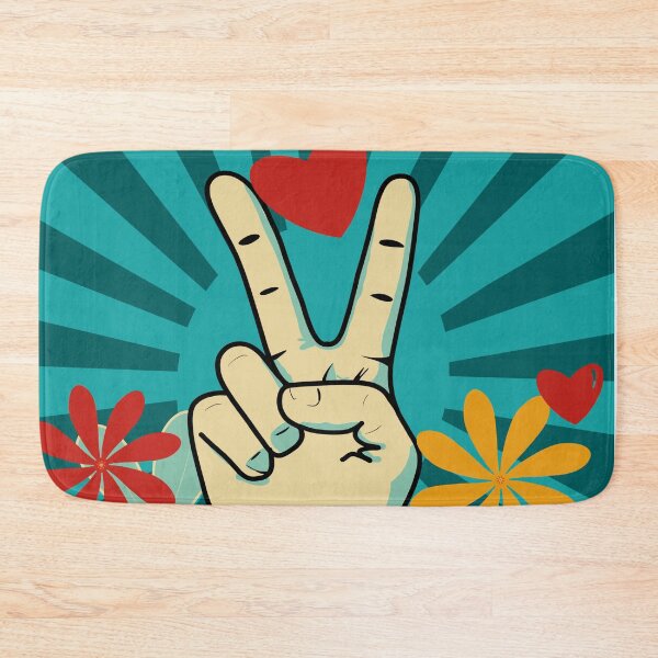 Item preview, Peace and Love Pop Art – Retro Green Graphic Illustration designed and sold by StefanStudioArt.