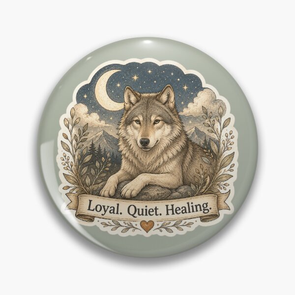 Item preview, Loyal Quiet Healing Wolf Design designed and sold by Safe Haven Pets.