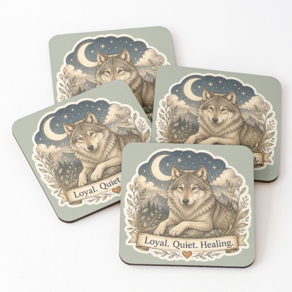 Item preview, Loyal Quiet Healing Wolf Design designed and sold by Safe Haven Pets.