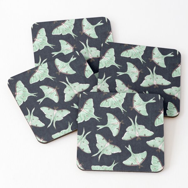 Item preview, Moody Luna Moths on Dark Navy designed and sold by somecallmebeth.