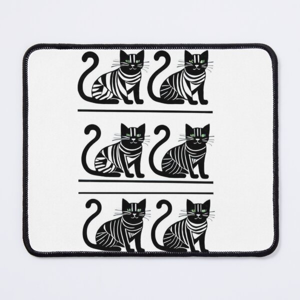 Item preview, Art - Stylized Cats in Black and White, Hypnotic Spot the Difference designed and sold by DoodyPets.
