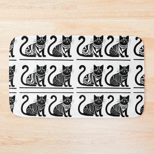 Item preview, Art - Stylized Cats in Black and White, Hypnotic Spot the Difference designed and sold by DoodyPets.