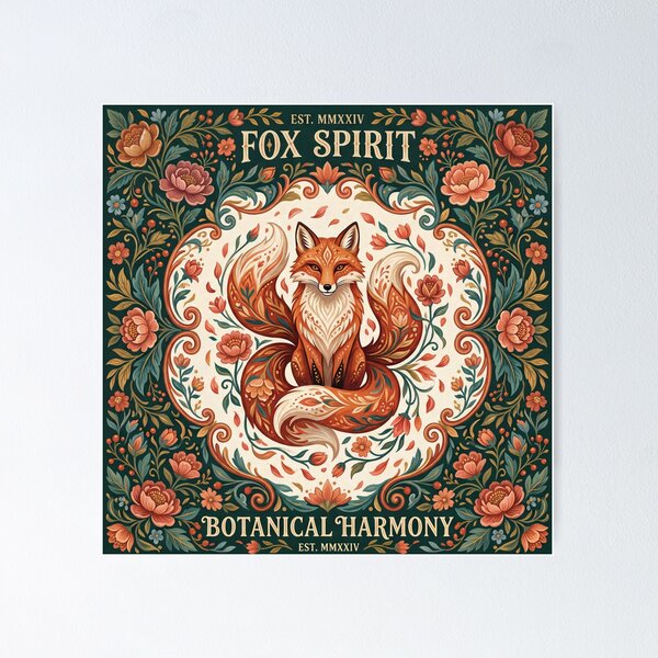 Item preview, Fox Spirit in Bloom designed and sold by ASTRAL ART LAB.