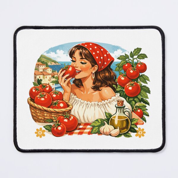 Item preview, Tomato Girl Vintage - Retro tomato graphic print designed and sold by Pineapple-Tree.