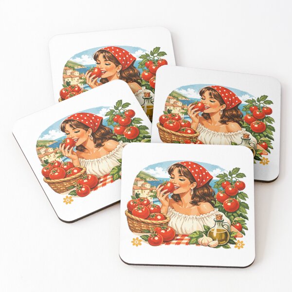 Item preview, Tomato Girl Vintage - Retro tomato graphic print designed and sold by Pineapple-Tree.