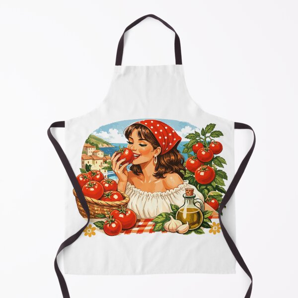 Item preview, Tomato Girl Vintage - Retro tomato graphic print designed and sold by Pineapple-Tree.